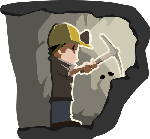 Figura del fumetto di minatore a ClipArt vettoriali di lavoro