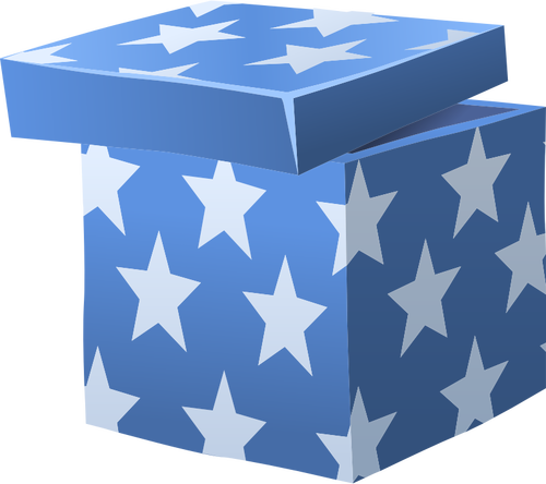 Vectorillustratie van blauwe doos met deksel gifting
