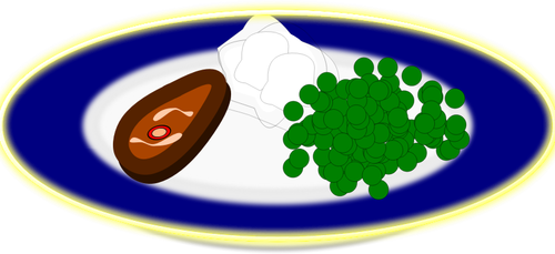 Vector graphics of moderate meal plate