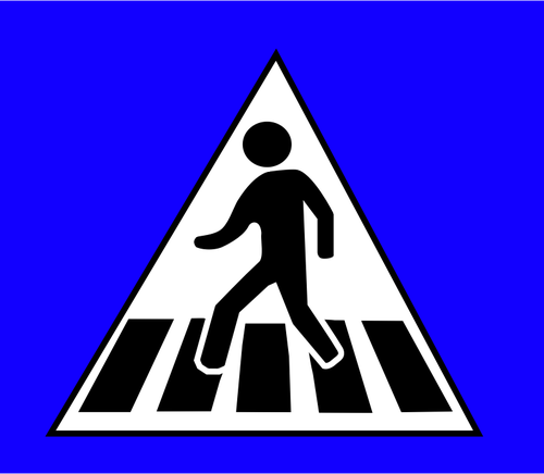 Desenho de vetor sinal de precaução de tráfego de passagem para pedestres