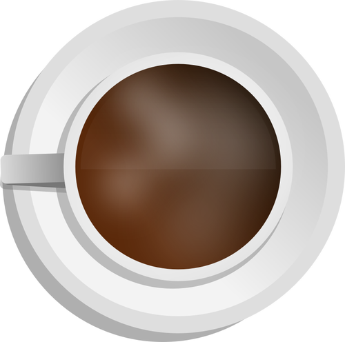 Ilustración vectorial de la taza de café fotorealista con vista superior