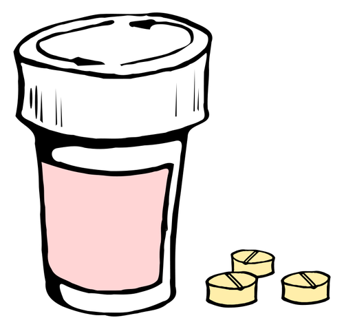 Pillen en container vector afbeelding