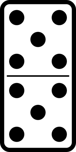 Domino side ved side doble fem vector illustrasjon