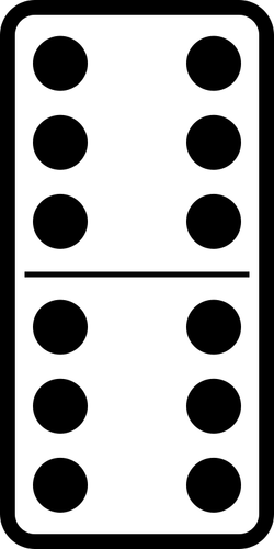 Domino bricka dubbel sex vektorgrafik