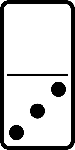 多米诺骨牌瓷砖和三个点矢量绘图