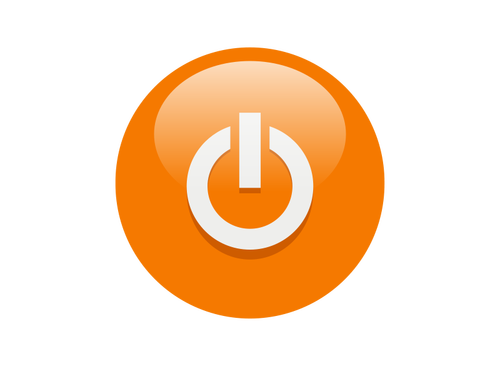 Ilustración de vector de botón potencia naranja