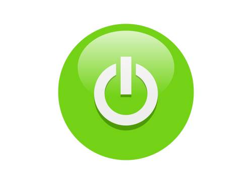 Moc zelené tlačítko Vektor Klipart