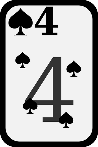 4 스페이드 펑키 놀이 카드의 클립 아트 벡터