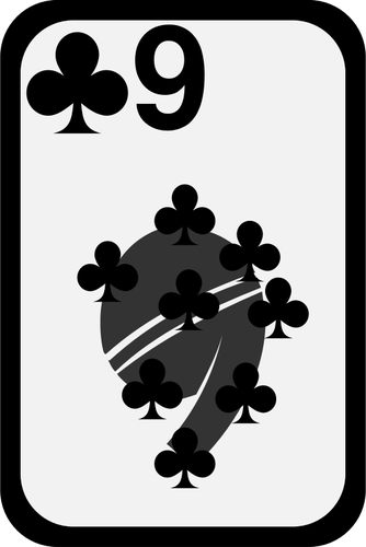 Devět z klubů funky hrací karta vektorový obrázek