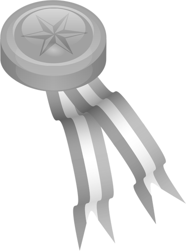 Medallón de platino con cintas vector ilustración gráfica