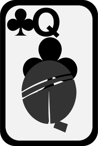 Королева клубов фанки игральных карт векторное изображение