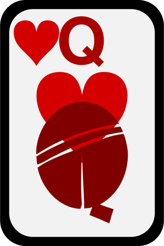 Královna srdcí funky hrací karta Vektor Klipart