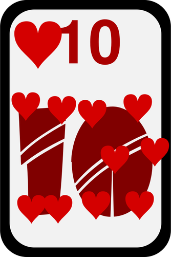 Tio av hjärtan funky spelkort vektor ClipArt