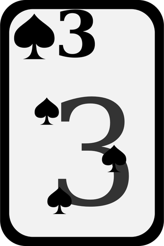Trois des cartes à jouer funky pique vector clipart
