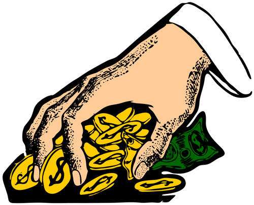 Hand greifen Geld-Vektor-illustration