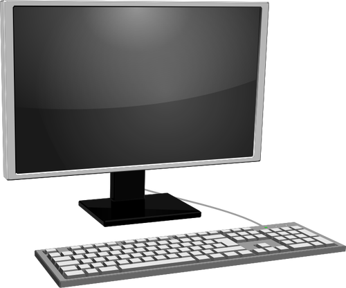 Desktop PC-Symbol mit grauen Monitor-Vektor-Bild