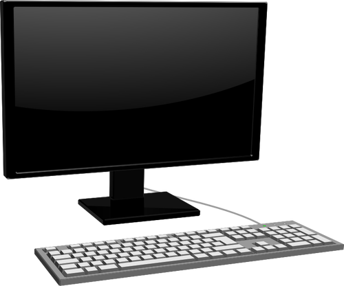 Imagine vectorială de monitor cu tastatura