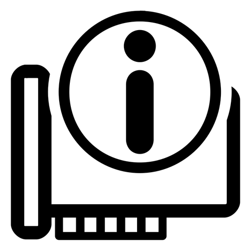 Imagem vetorial de ícone KDE de informações de hardware monocromático