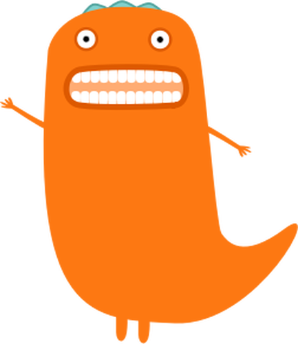 Ilustración de vector de Monster naranja