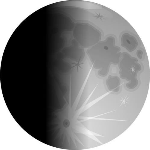 Vektor ClipArt hälften lyser månen