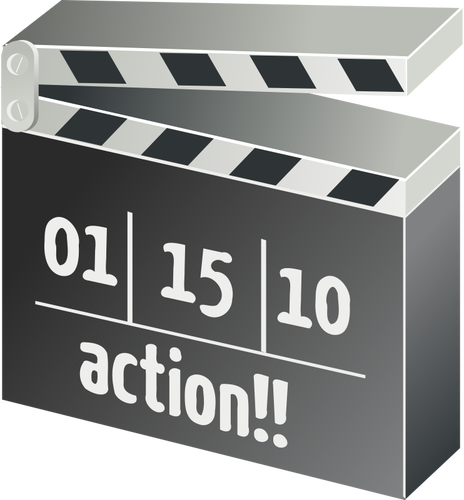 Tournage action clapper board vector illustration