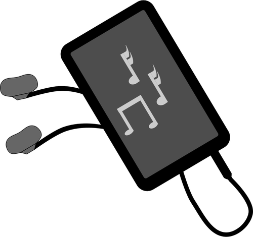 Reproductor de música con auriculares vector de la imagen