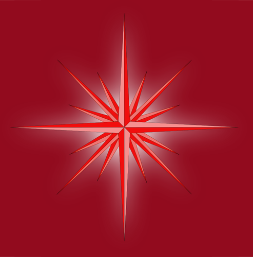 Vektor bild av glödande röda fantasy star