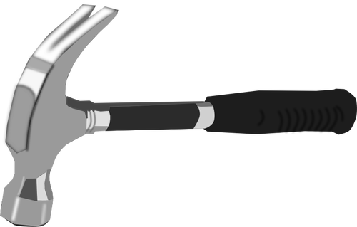 Vektorbild av hammare med svart gummi handtag