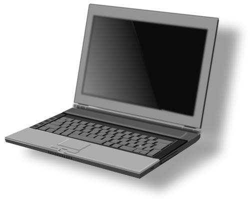 וקטור תמונה של נוף חזיתי של מחשב נייד