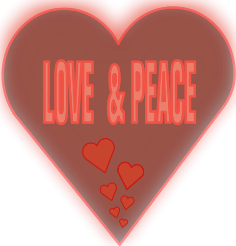Sevgi ve barış içinde kalp vektör görüntü
