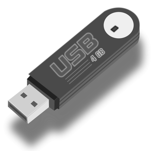 Flash stick USB avec illustration vectorielle ombre