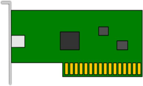 Gambar dari kartu jaringan PCI dasar vektor