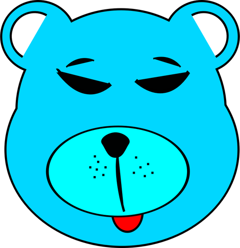 シンプルな青いクマの顔のベクター クリップ アート