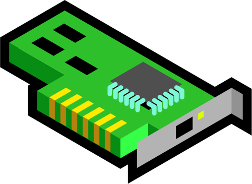 Vektorové ilustrace zelené 3D síťová karta ikony