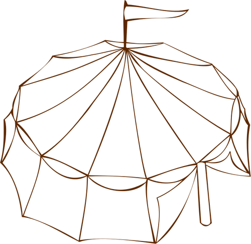 Disegno del simbolo mappa di gioco di ruolo di una tenda di un circo vettoriale
