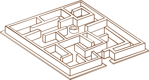 Vector miniaturi de rol joacă harta jocului pictograma pentru un labirint