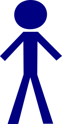 Vektor illustration av blå manliga stick figur