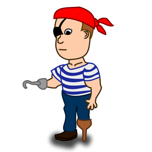 Piraten comic-Figur-Vektor-Bild