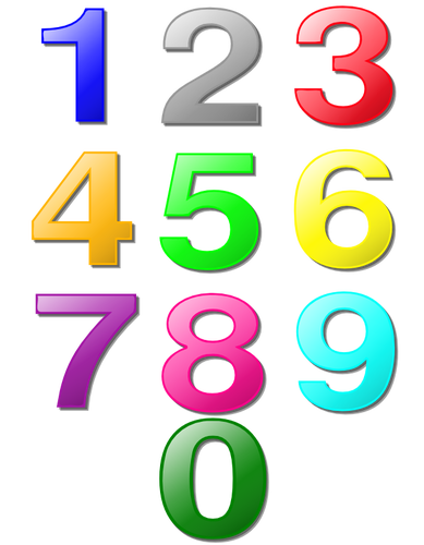 Vector clip art of set of digits from 0 to 9