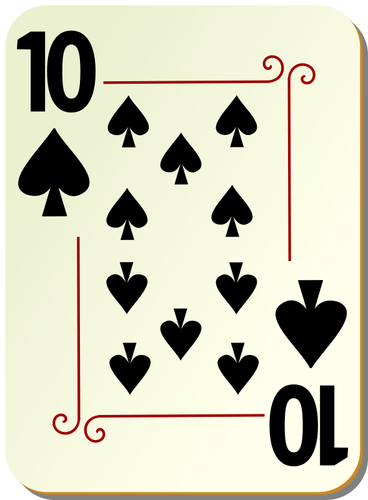 Tien van schoppen speelkaart vectorillustratie