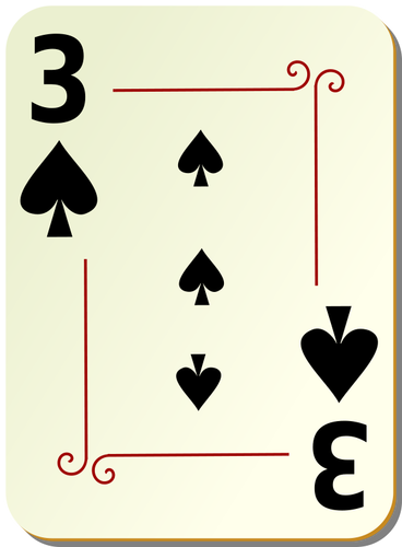Tre av spader spelkort vektor illustration