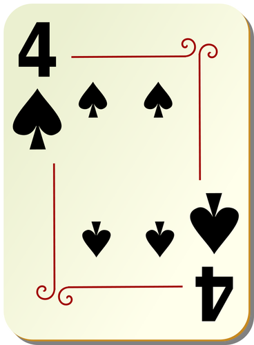Fyra av spader spelkort vektor illustration