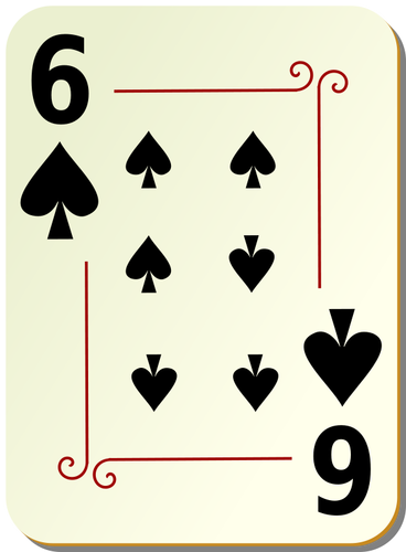 Sześciu ilustracji wektorowych pik kart do gry