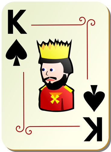 Raja sekop bermain kartu vektor ilustrasi