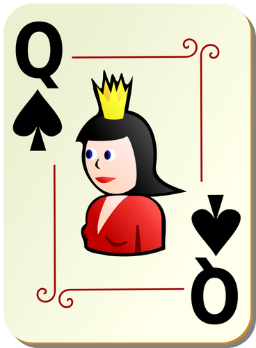 Královna piky hrací karta vektorové ilustrace