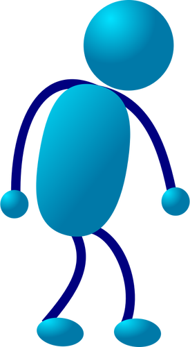 Blue stick man figure vector illustration