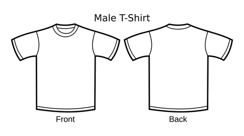 Manlig t-shirt-mall vektorritning