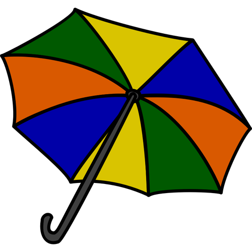 Monivärinen vektorikuva sateenvarjosta