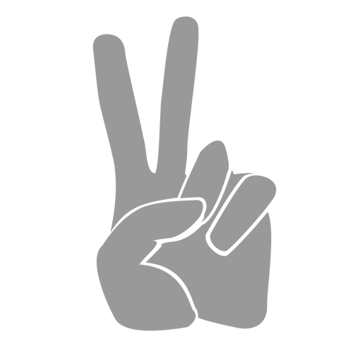 Perdamaian kemenangan tangan gerakan vektor gambar
