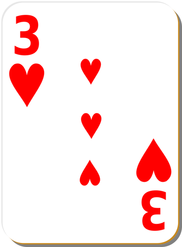 Three of hearts vector image